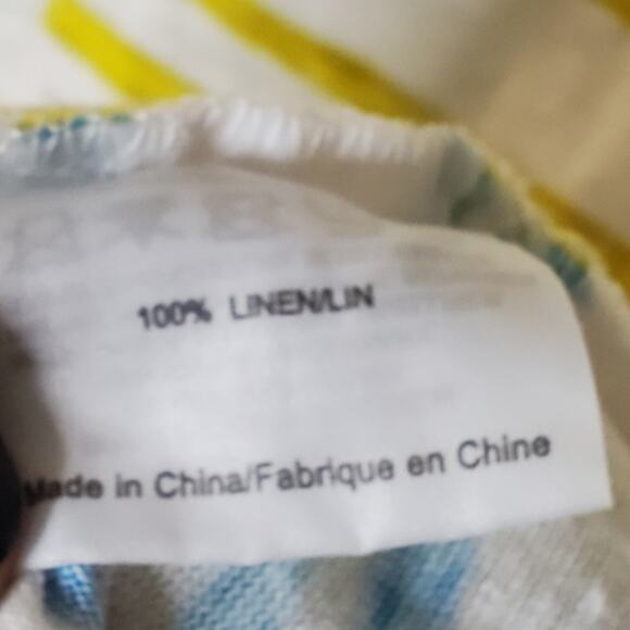 Tory Burch XL Striped 100% Linen top 3/4 Sleeve casual top Great condition - Picture 5 of 8